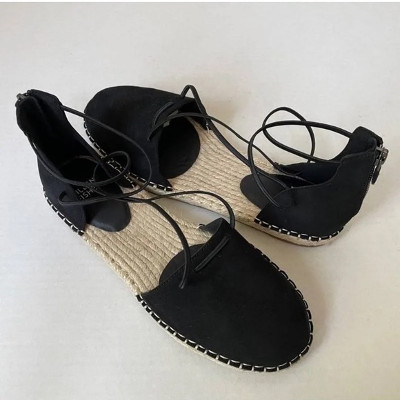 Eileen Fischer NWT Lee Flat Espadrille in Black Suede with back zipper. - Picture 2 of 11